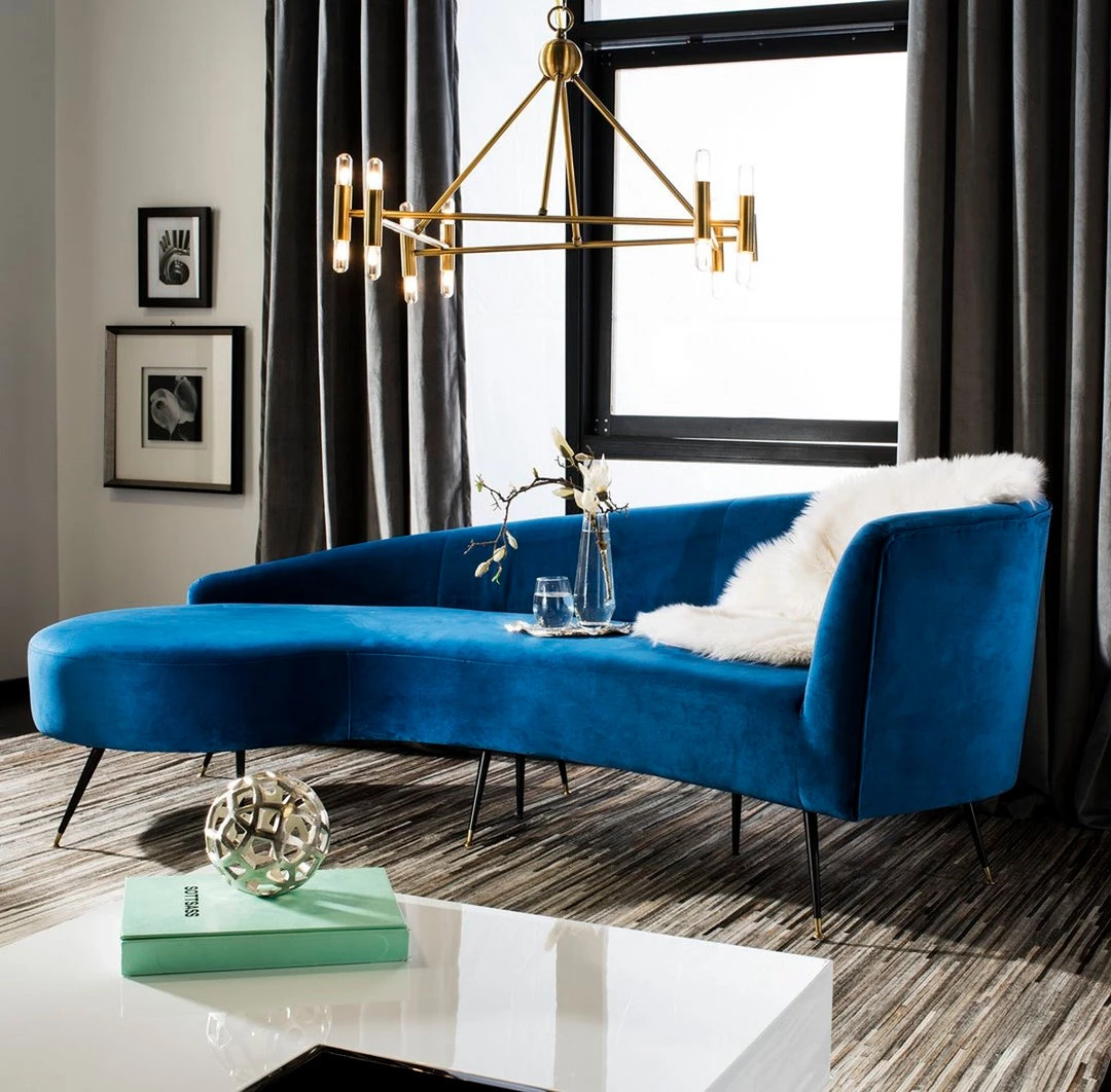 Safavieh Living Room Evangeline Velvet Parisian Sofa