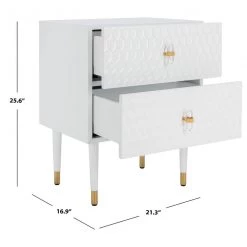 Safavieh Living Room Neptune 2 Drawer Side Table