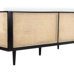 Safavieh Helena Rattan Daybed Black Living Room