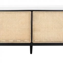 Safavieh Helena Rattan Daybed Black Living Room