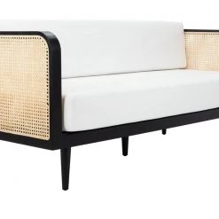 Safavieh Helena Rattan Daybed Black Living Room