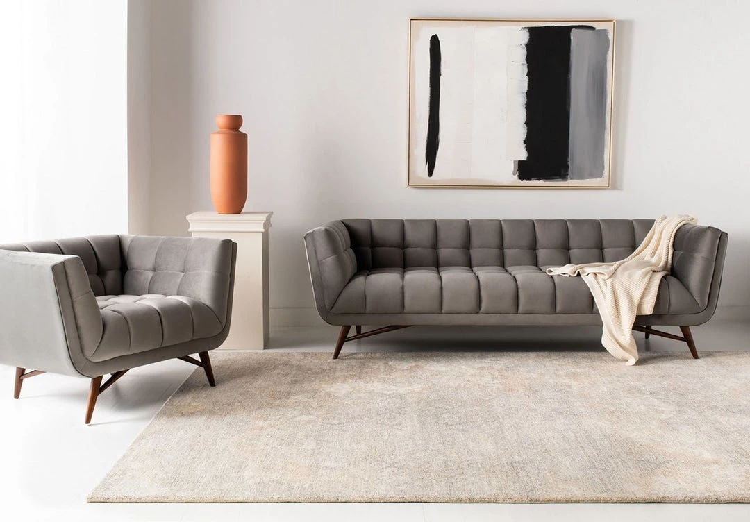 Safavieh Living Room Onyx Mid - Century Tufted Sofa