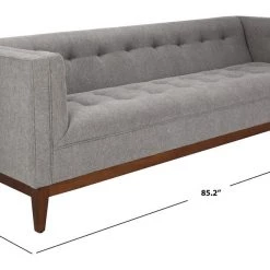 Safavieh Garnet Linen Tufted Sofa Living Room