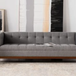 Safavieh Garnet Linen Tufted Sofa Living Room