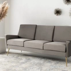 Safavieh Living Room Peridot Velvet Modern Sofa