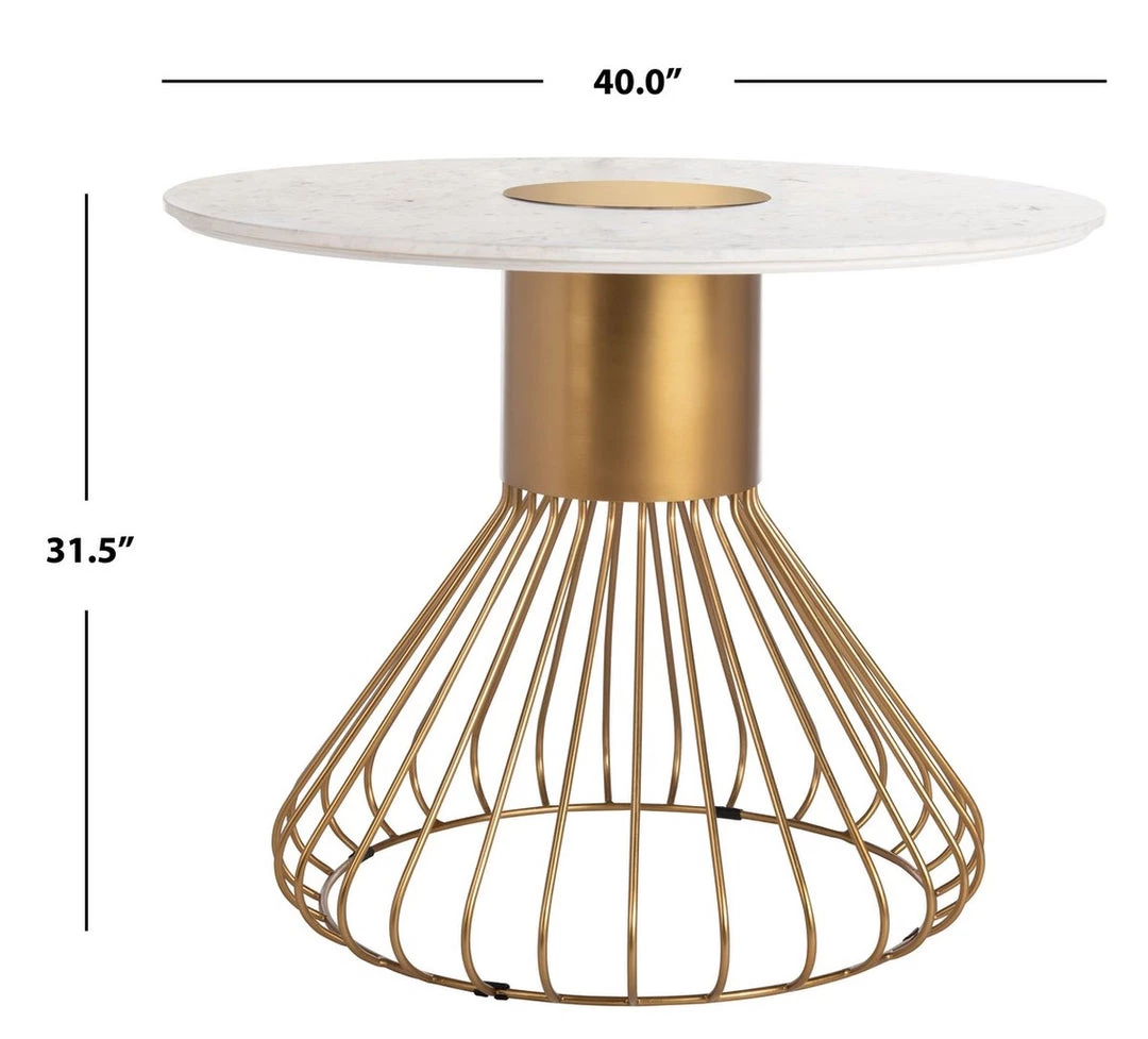 Safavieh Gwen 40" Pedestal Marble Dining Table