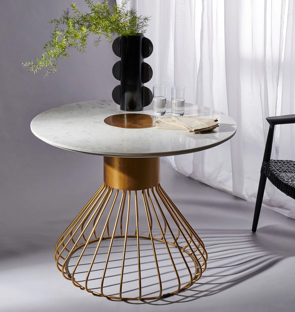 Safavieh Gwen 40" Pedestal Marble Dining Table