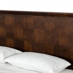 VIG Modrest Shane - Modern Acacia & Brass Bed Beds & Headboards
