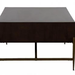VIG Modrest Shane - Modern Acacia & Brass Coffee Table