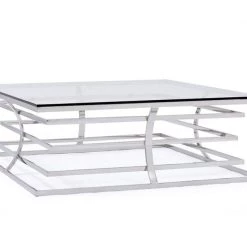 VIG Modrest Snyder Modern Square Glass Coffee Table By Hollywood Glam