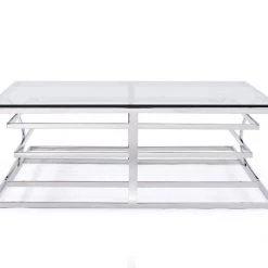 VIG Modrest Snyder Modern Square Glass Coffee Table By Hollywood Glam