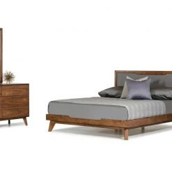 VIG Beds & Headboards Nova Domus Soria Modern Grey & Walnut Bedroom Set By Hollywood Glam