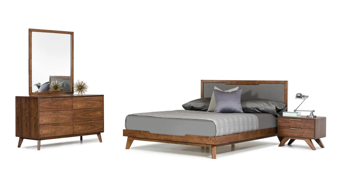 VIG Beds & Headboards Nova Domus Soria Modern Grey & Walnut Bedroom Set By Hollywood Glam