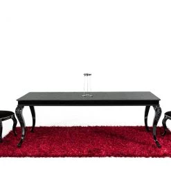 VIG A&X Sovereign Transitional Black Crocodile Dining Table W/ Black Gloss Legs Dining Room