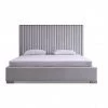 VIG Modrest Splendor - Silver + Grey Linen Upholstered King Platform Bed Beds & Headboards