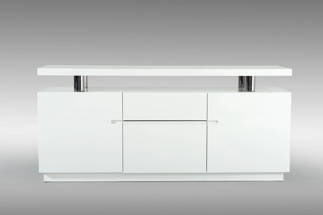 VIG Modrest Stanford Modern White Office Credenza