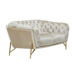 VIG Living Room Divani Casa Stella - Transitional Beige Velvet Loveseat