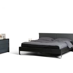 VIG Nova Domus Stone Modern Grey & Black Bed Bedroom