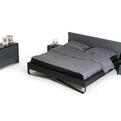 VIG Nova Domus Stone Modern Grey & Black Bed Bedroom