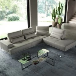 VIG Living Room Coronelli Collezioni Sunset - Contemporary Italian Leather Right Facing Sectional Sofa