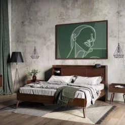 VIG Beds & Headboards Modrest Sutton - Mid-Century Elisa Acacia Wood Bed