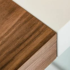 VIG Dining Room Modrest Sven Contemporary White & Walnut Floating Extendable Dining Table By Hollywood Glam