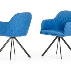 VIG Dining Room Modrest Synergy Modern Blue Fabric Dining Arm Chair
