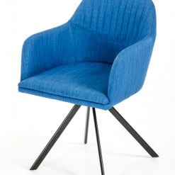 VIG Dining Room Modrest Synergy Modern Blue Fabric Dining Arm Chair