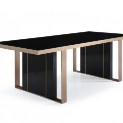 VIG Dining Room Nova Domus Cartier Modern Black & Rosegold Dining Table
