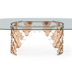 VIG Modrest Javier Modern Glass & Rosegold Dining Table
