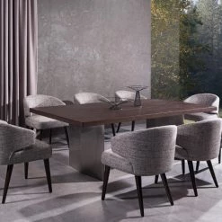VIG Modrest Carlton Modern Grey Fabric Dining Chair