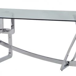 VIG Modrest Adelaide Modern Stainless Steel & Glass Dining Table