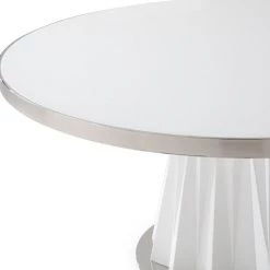 VIG Dining Room Modrest Cabaret Modern White Round Dining Table
