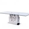 VIG Modrest Edwin Modern Glass & Stainless Steel Dining Table Dining Room