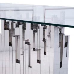 VIG Modrest Edwin Modern Glass & Stainless Steel Dining Table Dining Room