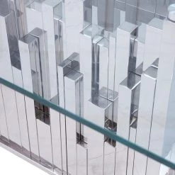 VIG Modrest Edwin Modern Glass & Stainless Steel Dining Table Dining Room