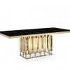 VIG Dining Room Modrest Griffith Modern Black Glass & Gold Dining Table