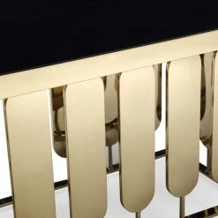 VIG Dining Room Modrest Griffith Modern Black Glass & Gold Dining Table