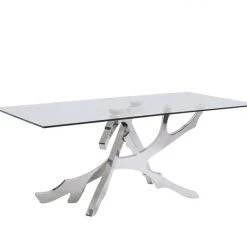 VIG Modrest Legend Modern Glass & Stainless Steel Dining Table