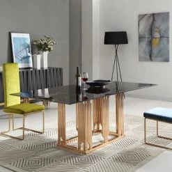 VIG Living Room Modrest Token Modern Black & Rosegold Buffet