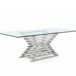 VIG Dining Room Modrest Crawford Modern Rectangular Glass Dining Table
