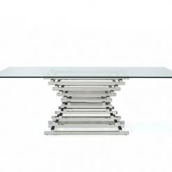 VIG Dining Room Modrest Crawford Modern Rectangular Glass Dining Table