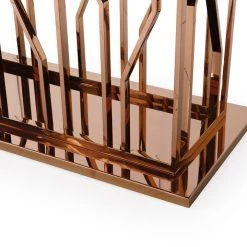 VIG Modrest Marston Modern Black Glass & Rosegold Dining Table