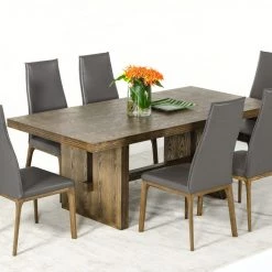 VIG Dining Room Modrest Cologne Modern White Wash Oak Dining Table