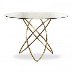 VIG Modrest Rosario Modern Round Rosegold Dining Table Dining Room