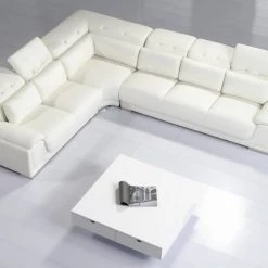 VIG Divani Casa T93C - Modern White Leather Sectional Sofa Living Room