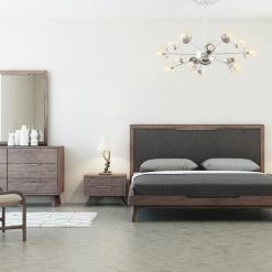 VIG Nova Domus Soria Modern Grey & Walnut Bed
