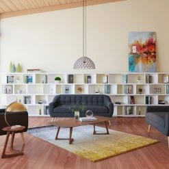 VIG Divani Casa Afton Modern Grey Fabric Sofa Set Living Room