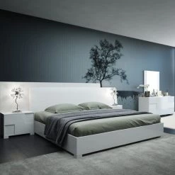 VIG Beds & Headboards Modrest Monza Italian Modern White Bedroom Set