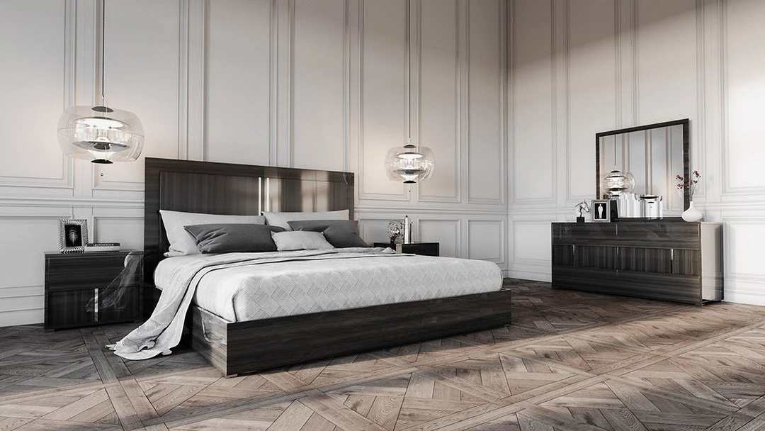 VIG Modrest Ari Italian Modern Grey Bedroom Set Beds & Headboards